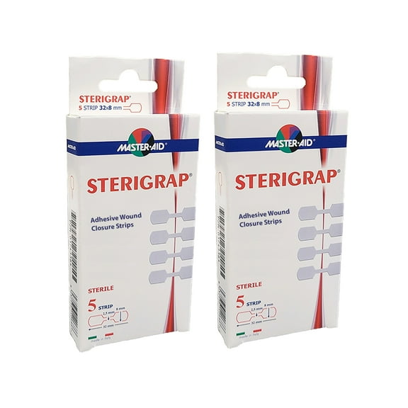 Sterigrap Wound Closure Strips, Dumbbell Shape Short, 32 mm x 8 mm, 2 boxes (5/box)