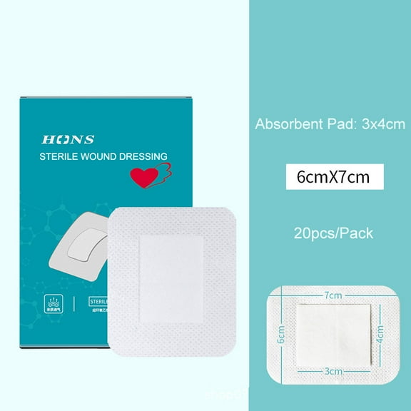 Sterile Adhesive Island Dressings with Pad, Transparent Film Dressing - Bordered Gauze Bandages for Wound Care, Cushioned & Waterproof Protection