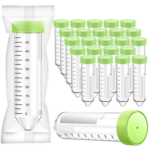 Sterile Centrifuge Tubes Plastics 50ml Conical Tubes with Black Graduations and Writing Marks,Leak-Proof Screw Caps for Scientific Laboratories,Individually Packaged ,25pcs