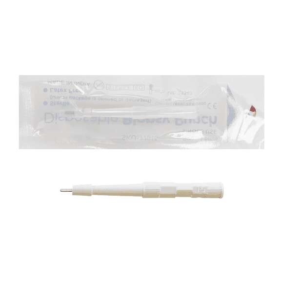 Sterile Disposable Biopsy Punch Curettes, Size 1.5MM, Biopsy Dermal Punch Curette for Piercing & Lab Use with Protective Handle, 1 Pack