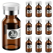 Sterile Empty Amber Vials with Self Healing Injection Port,with Flip Off Aluminum Cap,Sterile Package 3ml,10