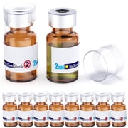 Sterile Empty Vials With Reuse Cap And 13 mm Self Healing Injection Port,Buckle Glass Vials ,Sterile Package,Amber 2ml 10pcs