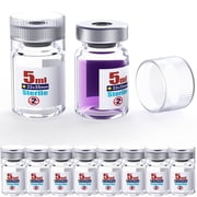 Sterile Empty Vials With Reuse Cap And 20 mm Self Healing Injection Port,Buckle Glass Vials ,Sterile Package,Clear 5ml 10pcs