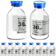 Sterile Empty Vials with Self Healing Injection Port,with Flip Off Aluminum Cap,Sterile Package 30ml,10