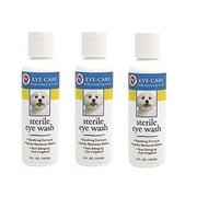 Sterile Eye Wash Dog Grooming Tear Stain Remover Soothing Gentle Formula 4oz Three Bottles