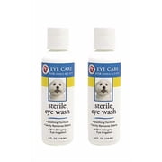 Sterile Eye Wash Dog Grooming Tear Stain Remover Soothing Gentle Formula 4oz Two Bottles