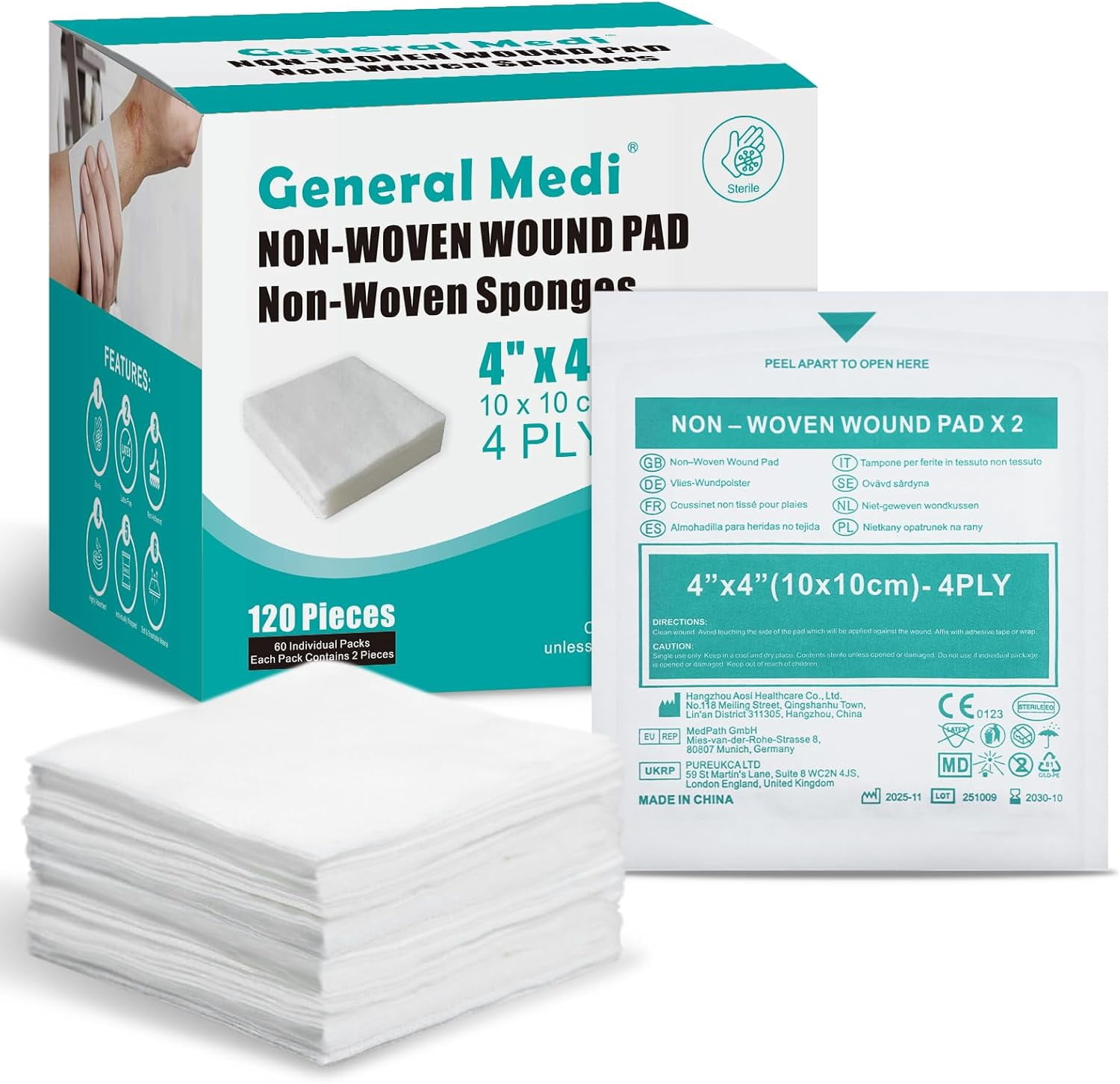 General Medi, Sterile Gauze Sponges, 4