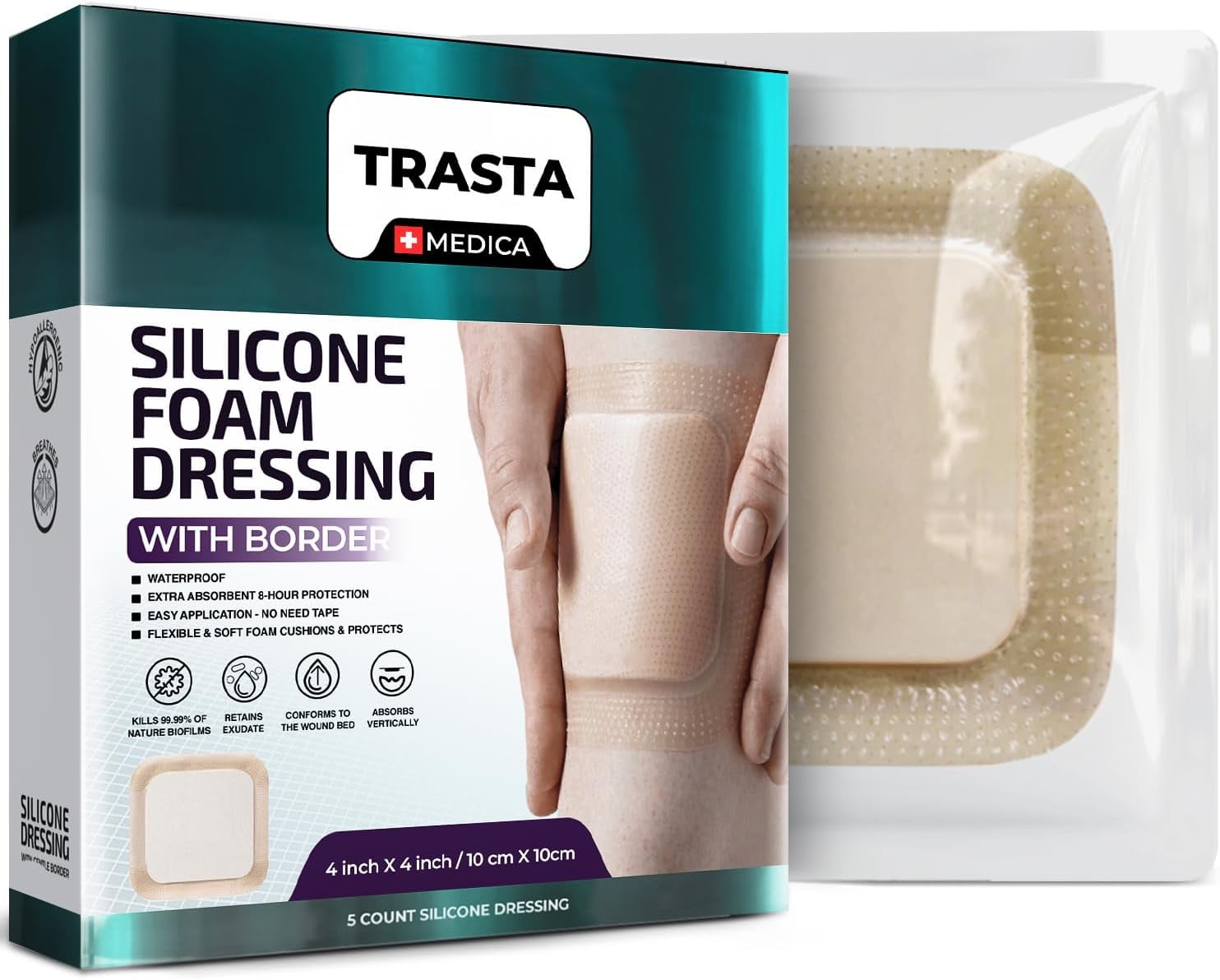 Sterile Silicone Foam Dressing - Waterproof Wound Dressing for Wound