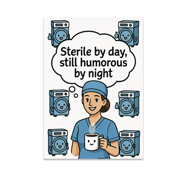 Sterile by Day, Still Humorous by Night - Sterilization Nurse - 13x19 Poster Print
