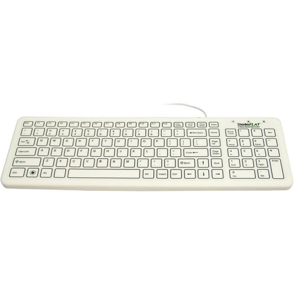 Wetkeys SterileFLAT Antibacterial Medical Washable Keyboard (White) (USB)
