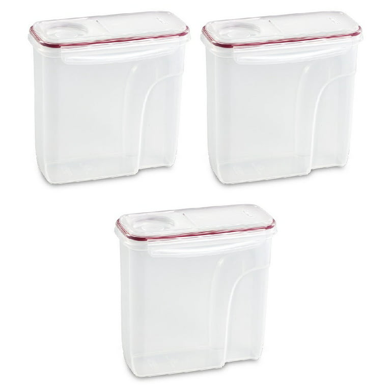 Sterilite 0318 Ultra-Seal Dry Food Storage Container 24 Cups 6 Qt. Cereal  Container Clear 3-Pack 