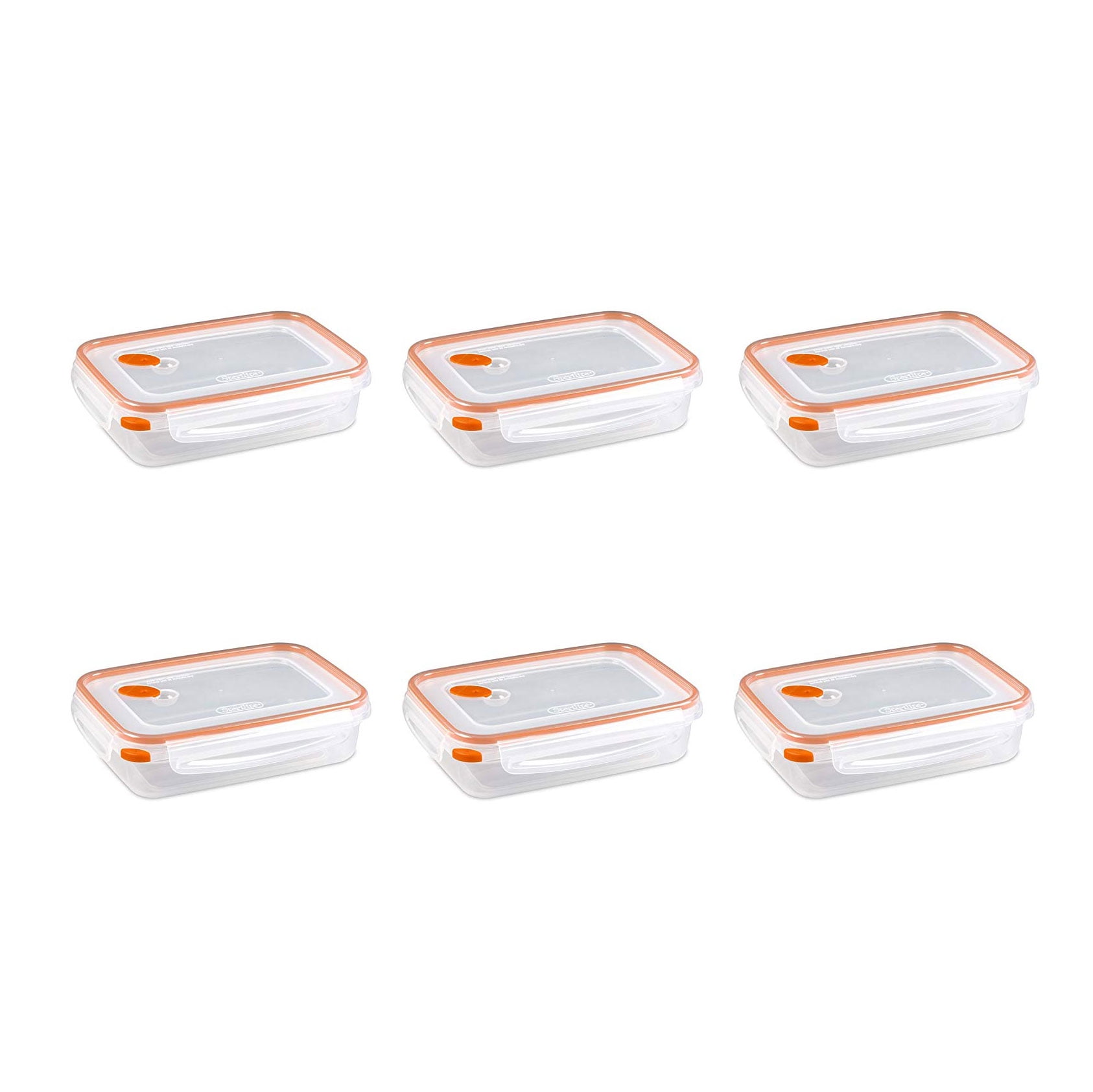 Sterilite Food Storage Container 12 Cups Rectangle Ultraseal Clear 0323, 2-Pack