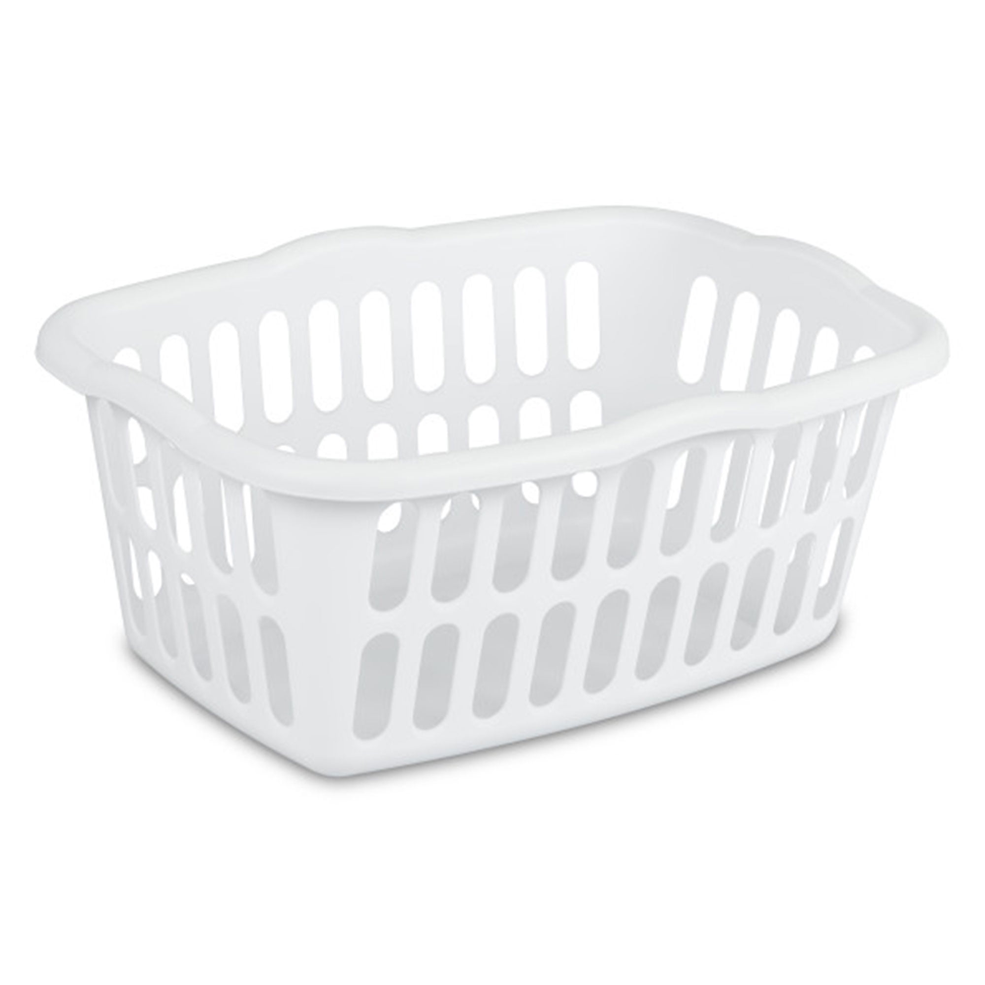 White Stackable Plastic Laundry Baskets, 12-Pack, 1.5 Bushel