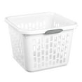 thumbnail image 1 of Sterilite Small 1.5 Bushel Square Plastic Laundry Basket with 2 Comfort Grip Handles, White, 1 of 8