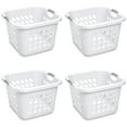 thumbnail image 1 of Sterilite 1.5 Bushel Ultra™ Square Laundry Basket Plastic Adult, White, Set of 4, 1 of 12