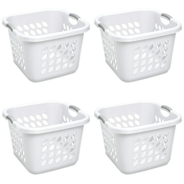 Sterilite 1.5 Bushel Ultra™ Square Laundry Basket Plastic Adult, White, Set of 4