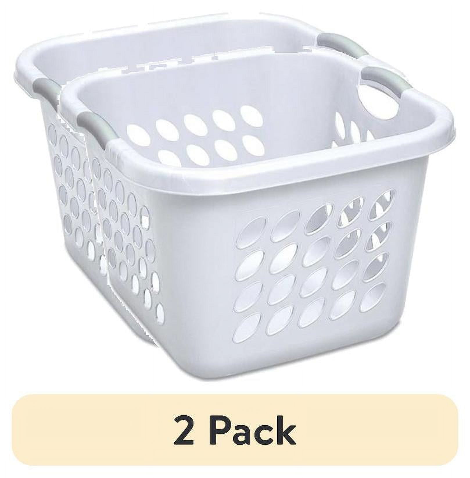 (2 pack) Sterilite 1.5 Bushel Ultra™ Square Laundry Basket Plastic Adult, White - Walmart.com