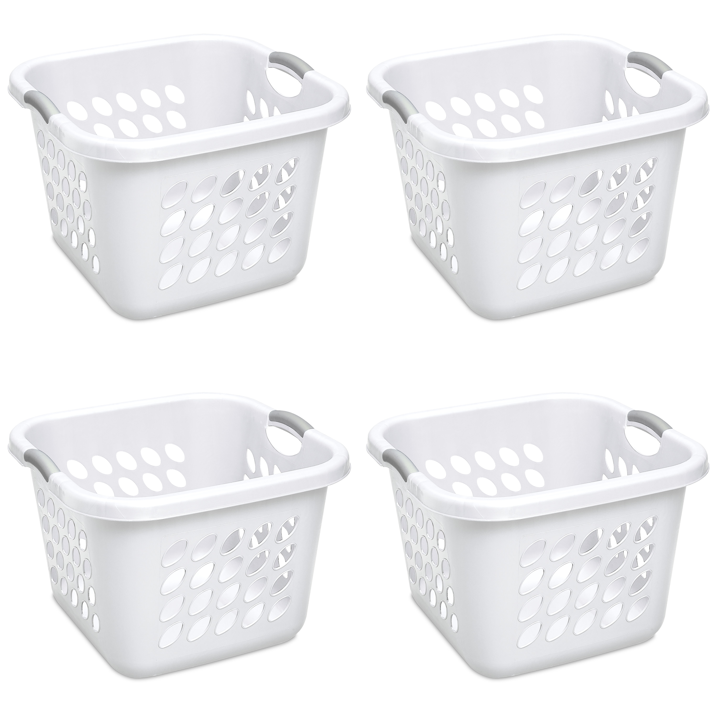 Sterilite 1.5 Bushel Ultra™ Square Laundry Basket Plastic, White, Set of 4 - image 1 of 11