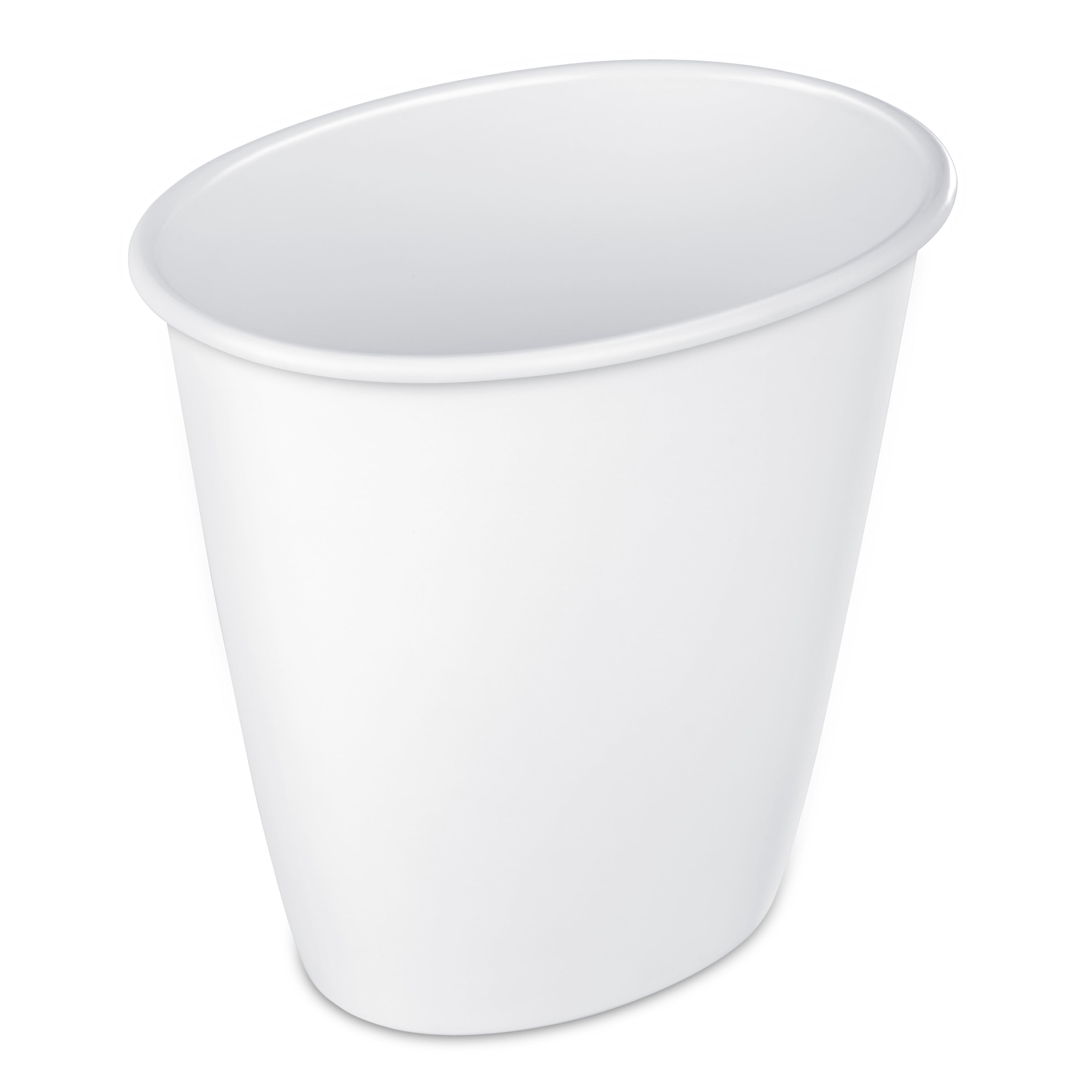White Oval Plastic Wastebasket for Office and Home, 1.5 Gallon