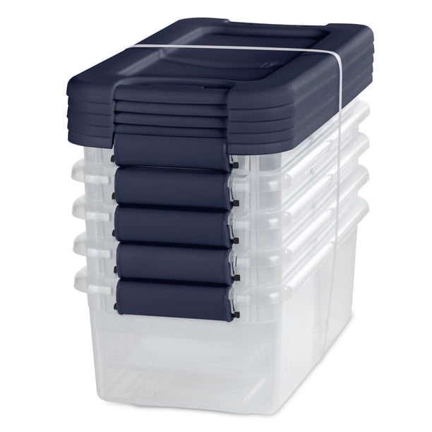 Latching Methods For Boxes Sterilite 1.5 Gallon Plastic Latching Boxes, Blue Cove, 5 Count ...