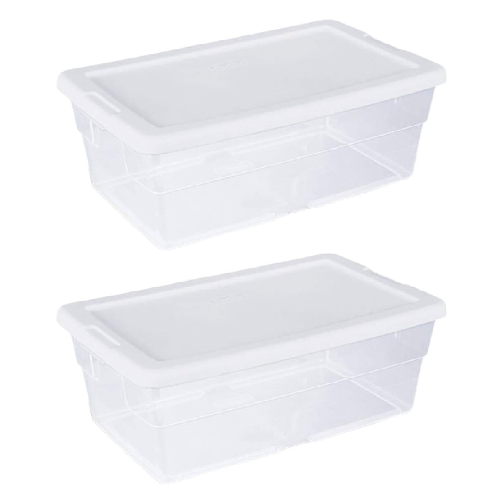 Sterilite Corporation 6-Pack Sterilite Medium 6.75-Gallons (27-Quart) Clear  Tote with Latching Lid in the Plastic Storage Containers department at