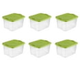 thumbnail image 1 of Sterilite 1.75 Gallon Plastic Storage Tote, Spicy Lime and Clear, 6 Count, 1 of 8