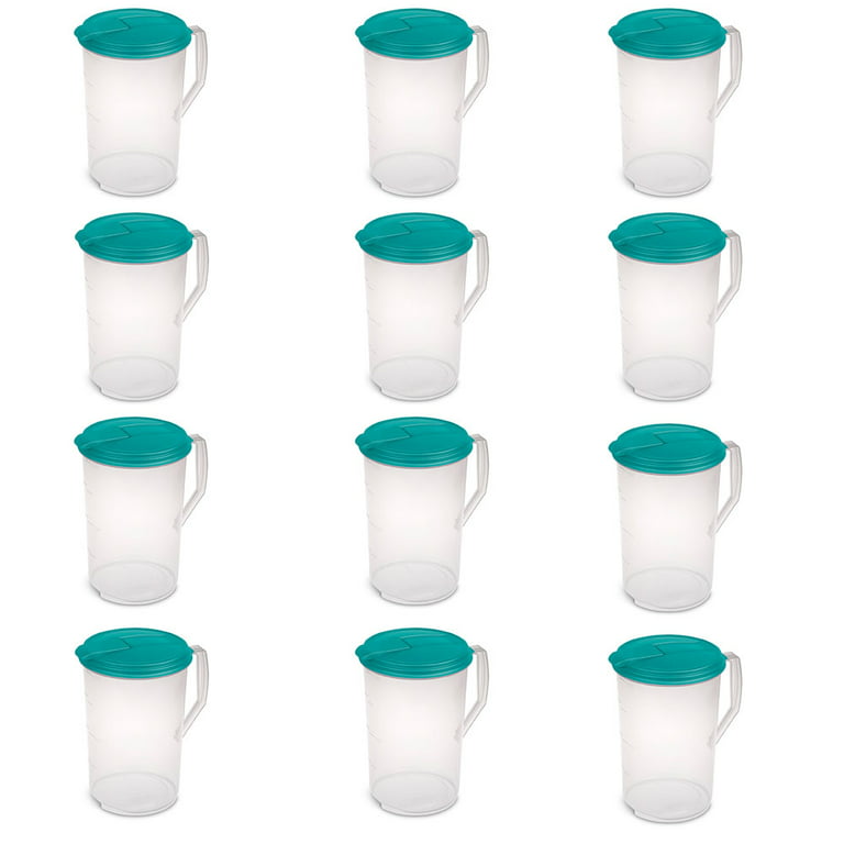 https://i5.walmartimages.com/seo/Sterilite-1-Gallon-Round-Plastic-Pitcher-and-Spout-Clear-w-Color-Lid-12-Pack_e7187a80-2d92-4a33-8fd8-20a3edb24dff_1.a2adcd0a2c21a41b9e04cab41d01e2b2.jpeg?odnHeight=768&odnWidth=768&odnBg=FFFFFF