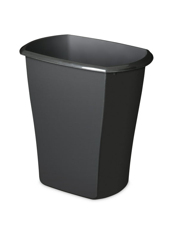 Sterilite 10 Gal. Rectangular Wastebasket Plastic, Black