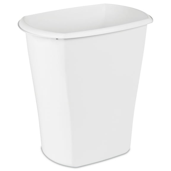 Sterilite Kitchen Trash Can, 10 Gallon Plastic Garbage Bin with No Lid, White