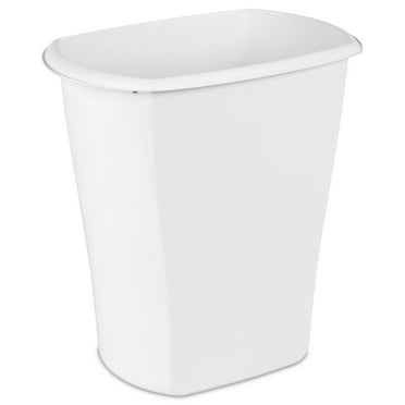 Sterilite 10 Gal. Rectangular Wastebasket, Plastic, Kitchen, White