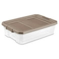 thumbnail image 1 of Sterilite 40 Quart Plastic Stacker Storage Box, Brown, 1 of 11