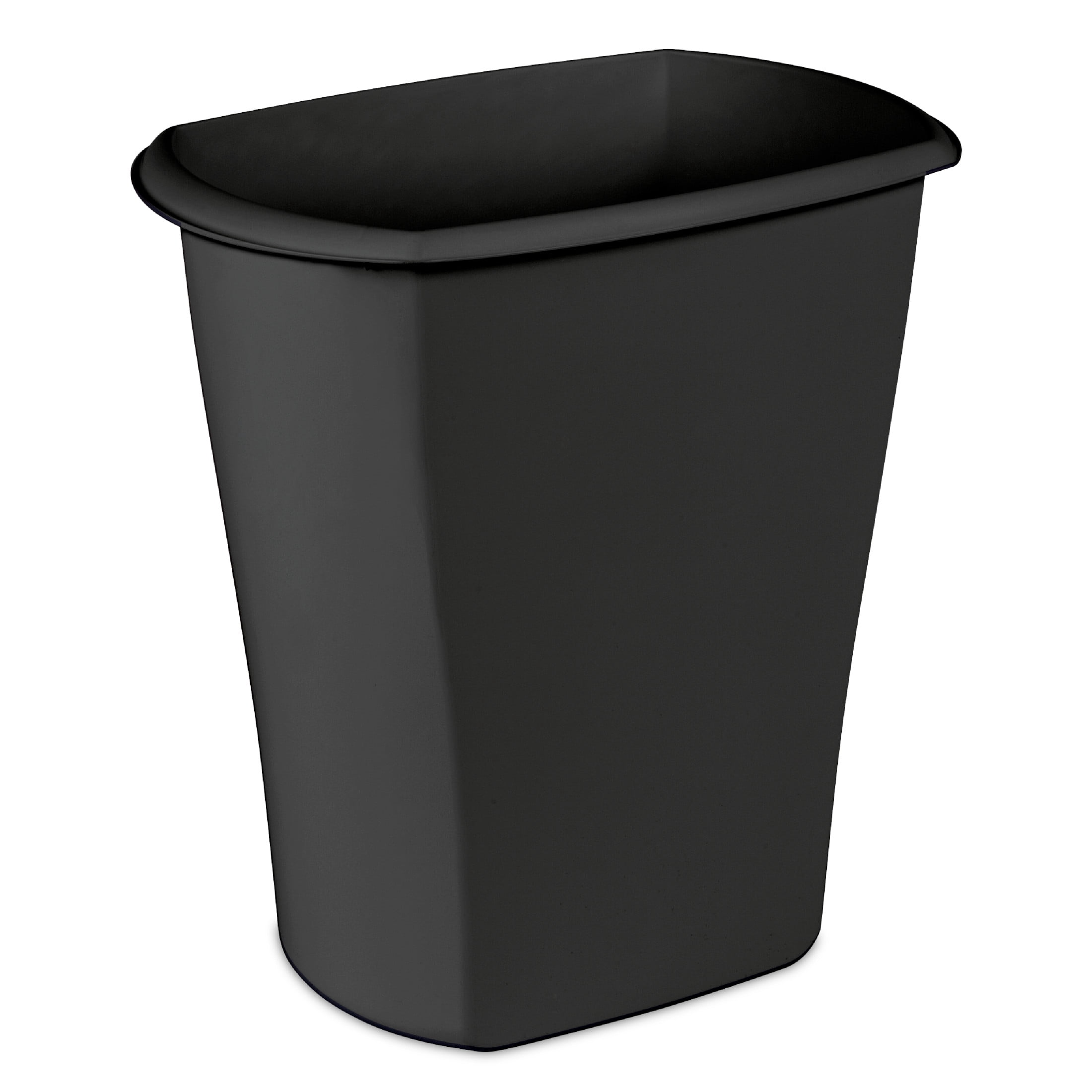 Sterilite Kitchen Trash Can, 10 Gallon Plastic Garbage Bin with No Lid, Black