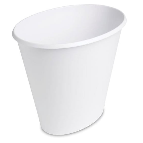 Sterilite 10198012 White Oval Wastebasket, 10 Quart