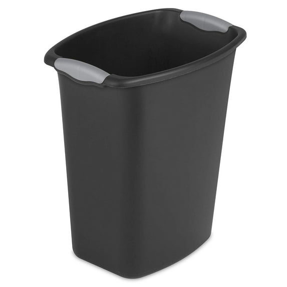 Sterilite 10359006 3-Gallon Open Plastic Wastebasket Trash Can, Black