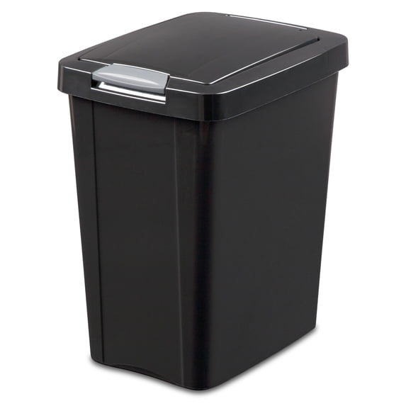 Sterilite 10439004 7.5 Gallon TouchTop Wastebasket with Titanium Latch, Black