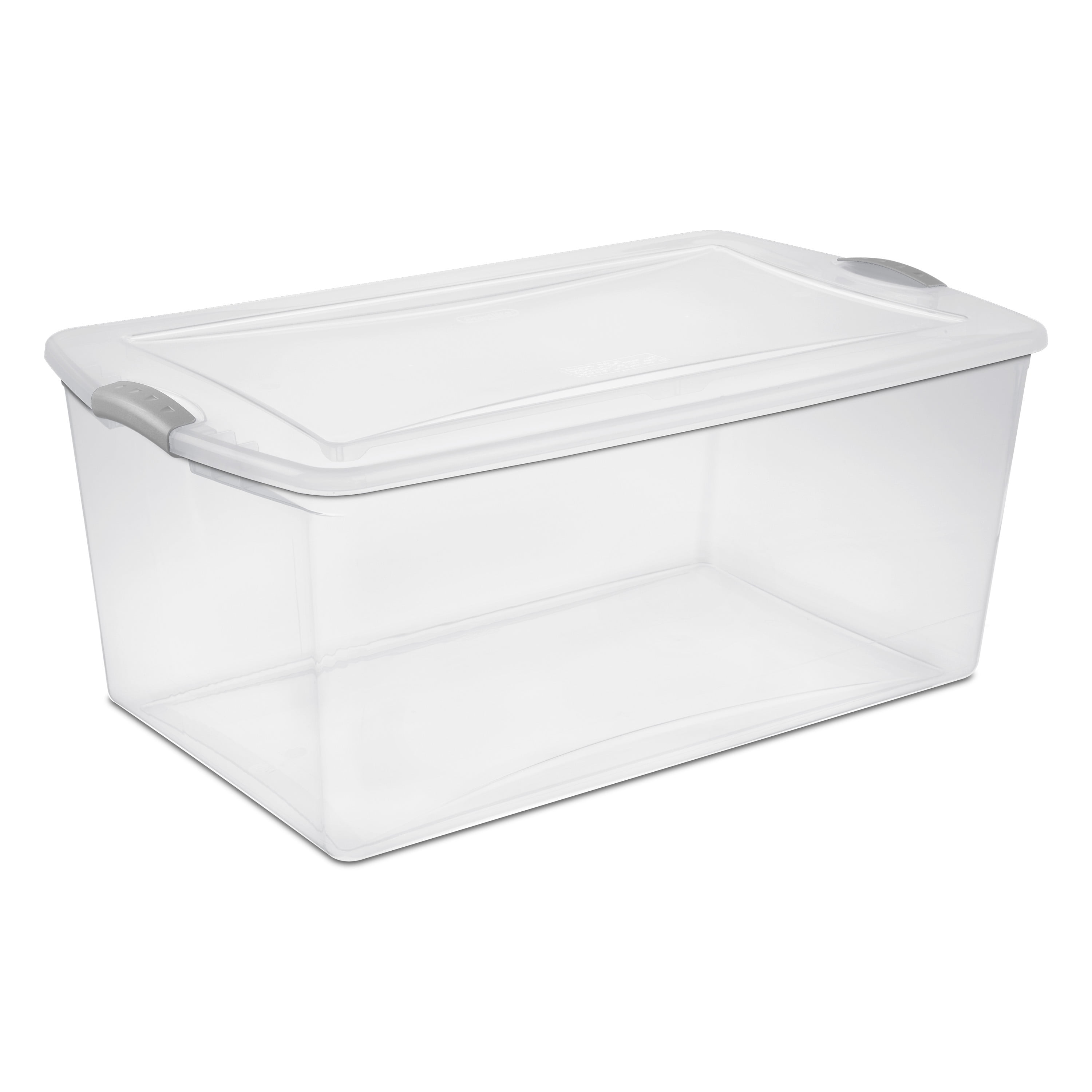 Set of 3 Large Storage Containers 105 Quart Clear Plastic Totes