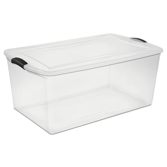Sterilite 105 Qt. Latch Box Black Case of 4