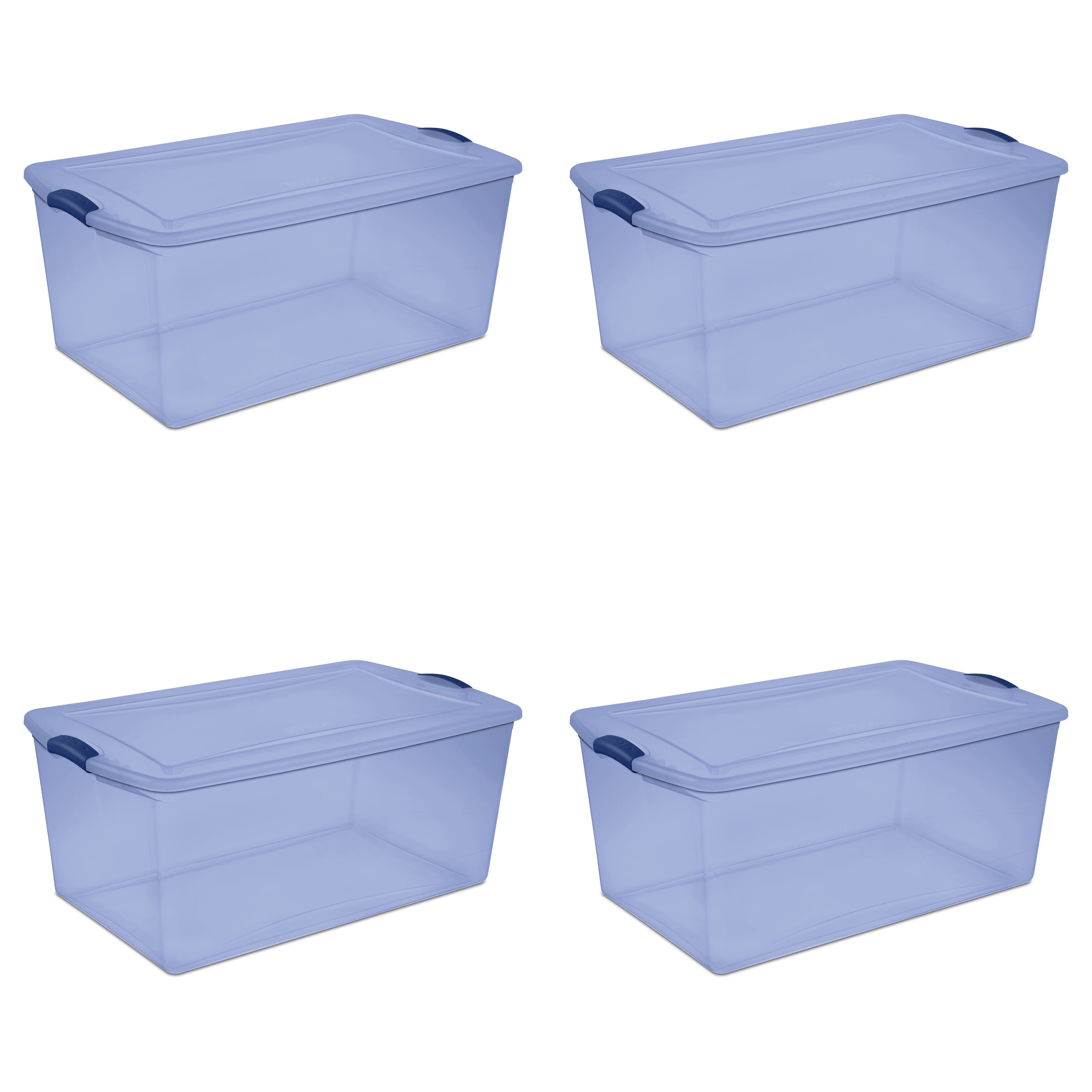 Sterilite 64 qt. Latching Box Plastic, Blue Tint