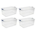 thumbnail image 1 of Sterilite 105 Quart Latch Box, Clear Plastic Storage Bin with Clear Lid, Blue, 4 Count, 1 of 8