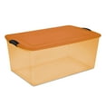 thumbnail image 1 of Sterilite 105 Quart Latch Tinted Storage Container with Orange Lid,  Orange Tint, 1 of 6