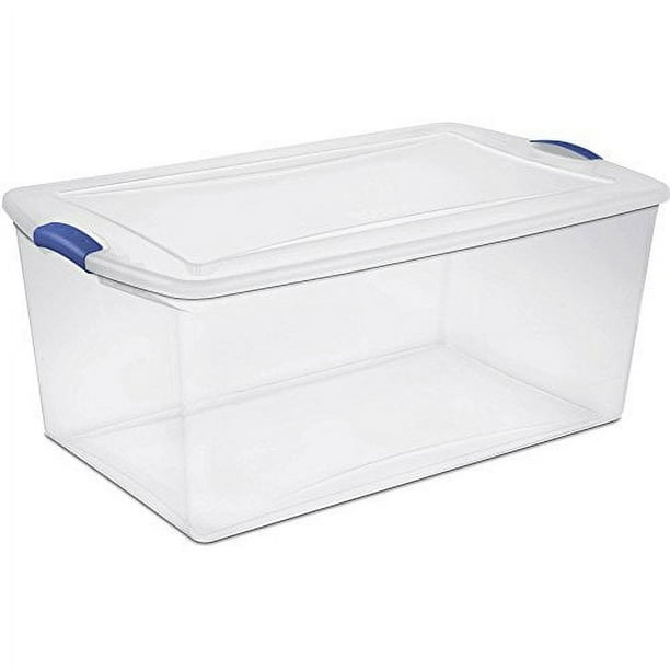 Sterilite 105 Quart Stadium Blue Closet Plastic Latching Storage ...