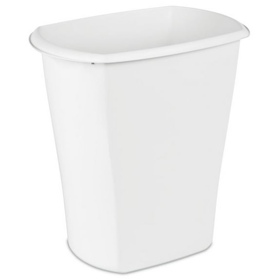 Sterilite 10538006 10 Gallon White Ultra Plastic Wastebasket Trash Can (6 Pack)