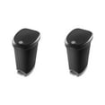 thumbnail image 1 of Sterilite 10739002 12.6 Gallon Locking StepOn Wastebasket, Black, 2-Pack, 1 of 6