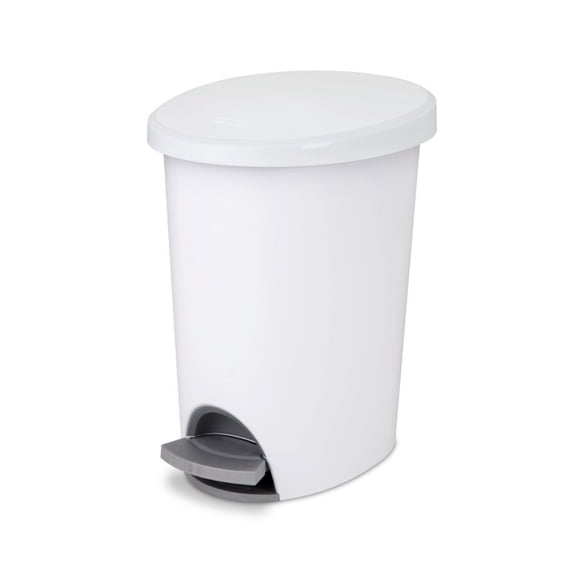 Sterilite 10818002 2.6 Gal Ultra StepOn Wastebasket with Lid & Base, 4 Pack