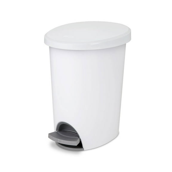 Sterilite 10818002 2.6 Gal Ultra StepOn Wastebasket with Lid & Base, 6 Pack