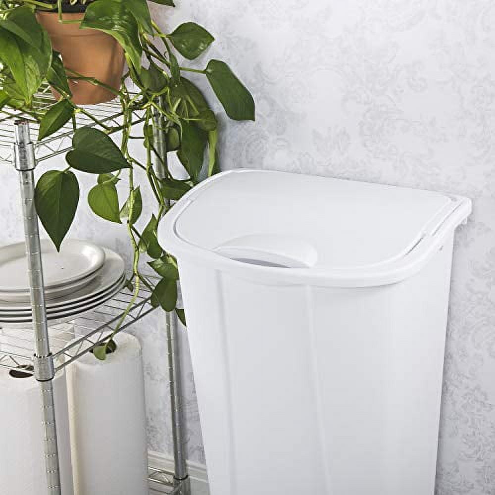 Sterilite 10938006 11 Gallon/42 Liter SwingTop Wastebasket, White, 6