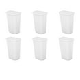 thumbnail image 1 of Sterilite 11.3 Gal. Lift Top Wastebasket Plastic, White, Set of 6, 1 of 8
