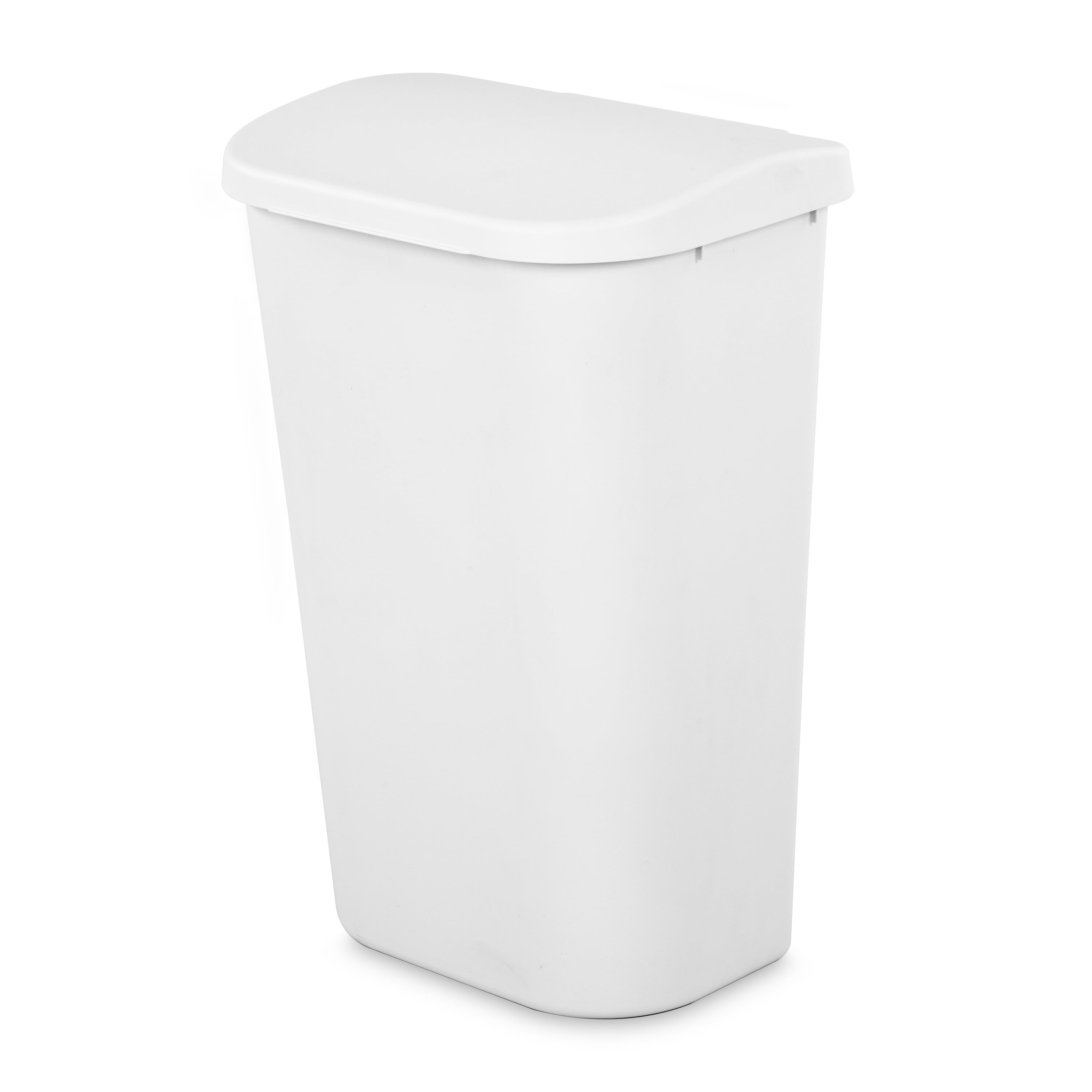 White Plastic 11.3 Gallon Lift-Top Kitchen Wastebasket
