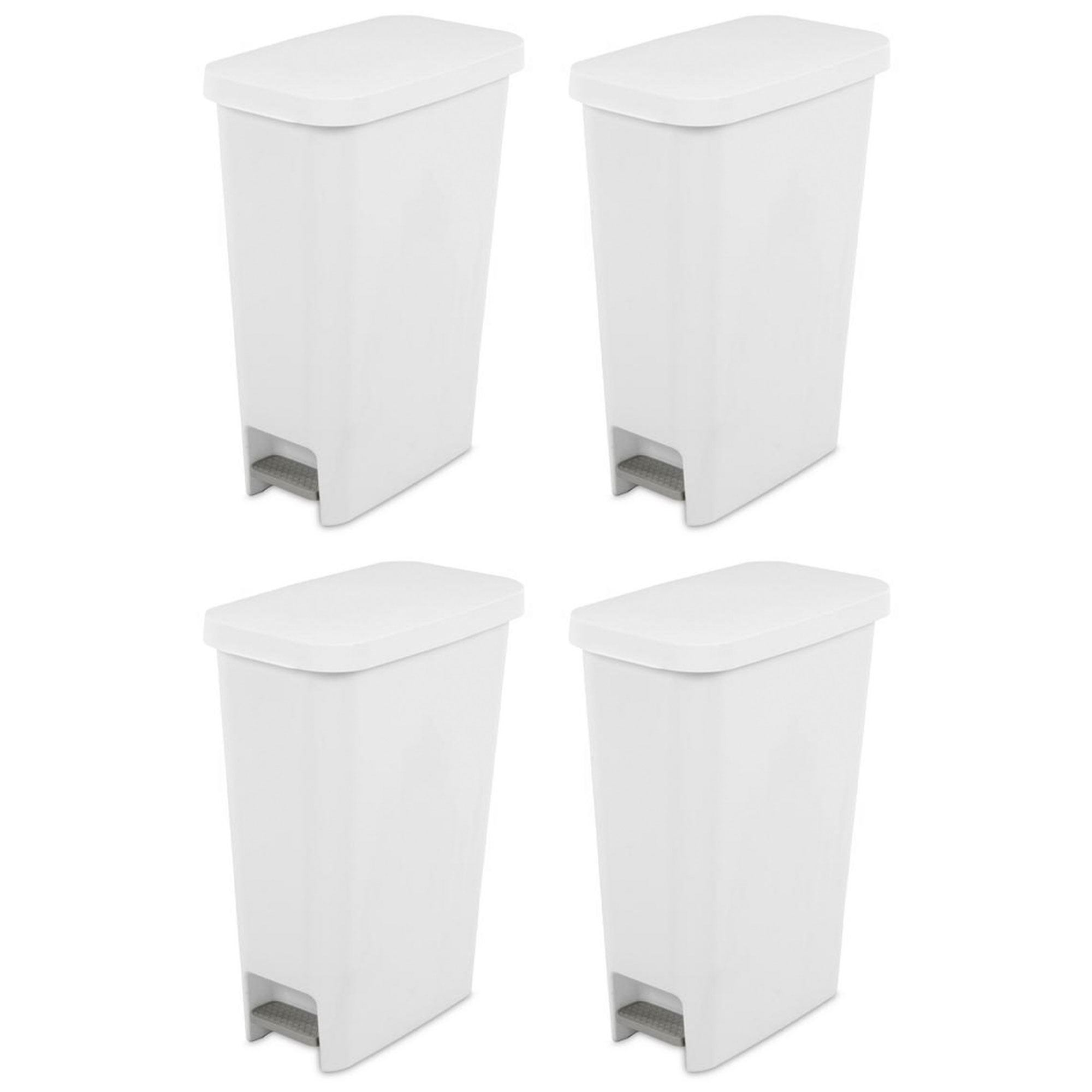 Sterilite Slim Trash Can with Lid, Step On 11 Gal White Kitchen Garbage Can  for Bathroom, Bedroom, Home, and Outdoor, Wholesalehome Microfiber Cleaning  Cloth Included - Yahoo Shopping