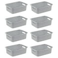 thumbnail image 1 of Sterilite 11" Small Weave Open Bin Wicker Storage Basket, Grey, 8-Pack, 1 of 10
